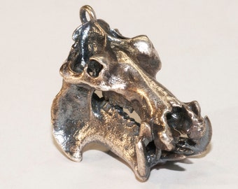 Hippopotamus Skull Necklace - Hippopotamus Jewelry - Biology Necklace Anatomy Pendant 3D Printed Skulls