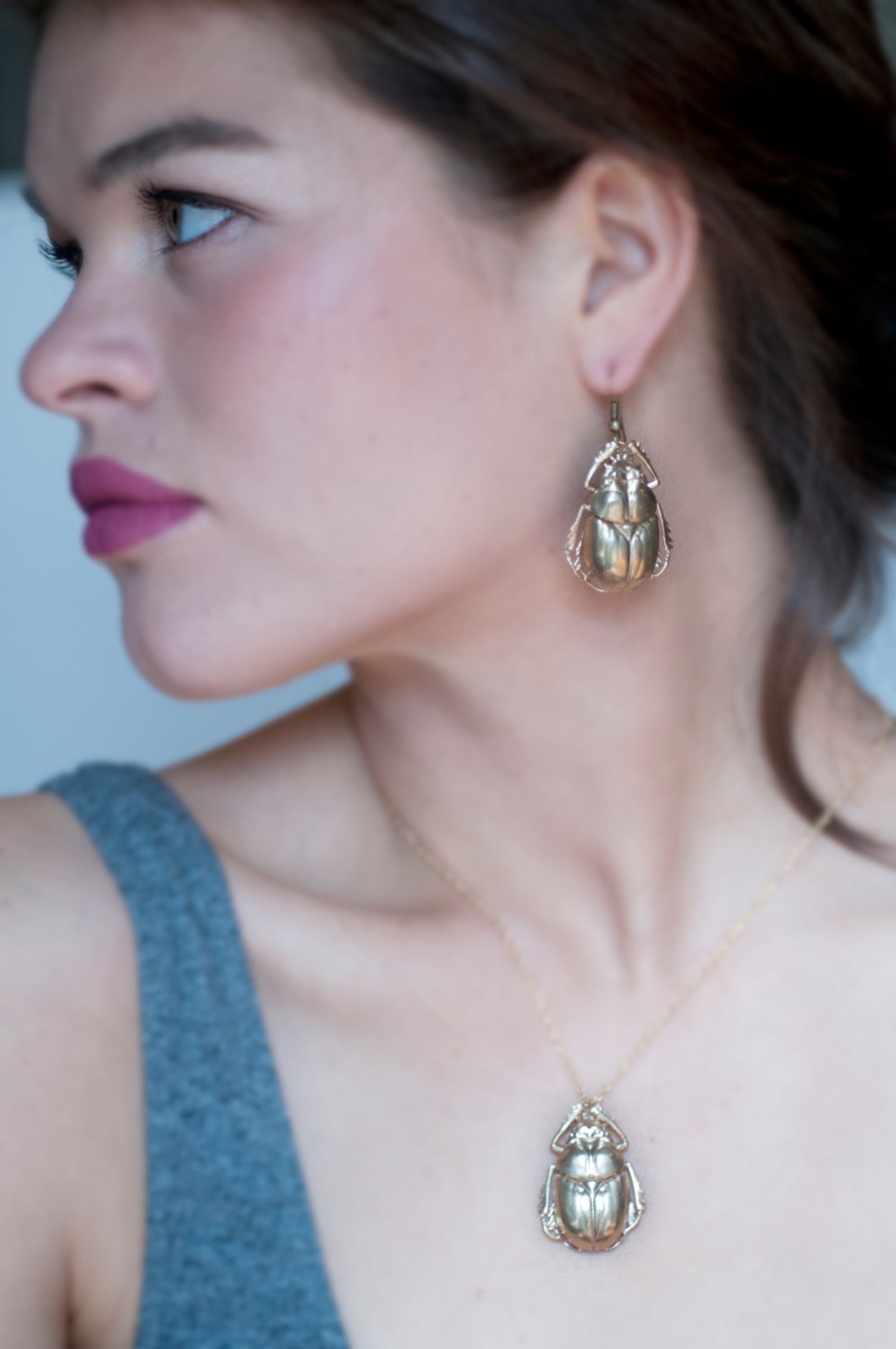 Beetle Necklace Insect Jewelry Scarab Beetle Pendant 3D - Etsy