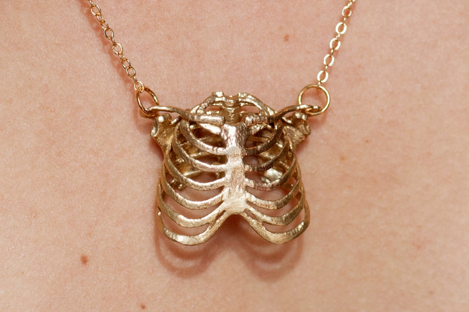 Bone Jewelry Human Rib Cage Necklace Ribcage Pendant Human Etsy