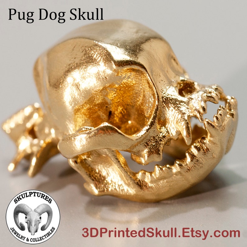 Pug Dog Skull Necklace Bronze Silver Dog Skull Dog Jewelry Etsy