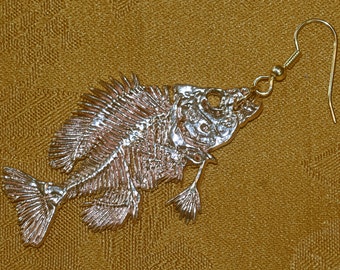 Bluegill fish Skeleton Earrings | Bluegill Earrings | Fish Earrings | Fish skeleton