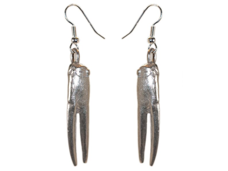 Horseshoe Crab Claw Earrings White Bronze Crab Claws Etsy