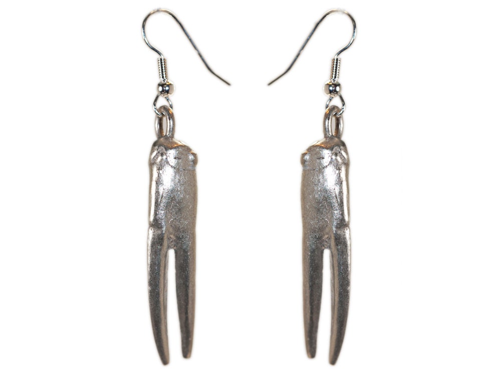 Chele di granchio bronzo bianco di Horseshoe Crab Claw Orecchini