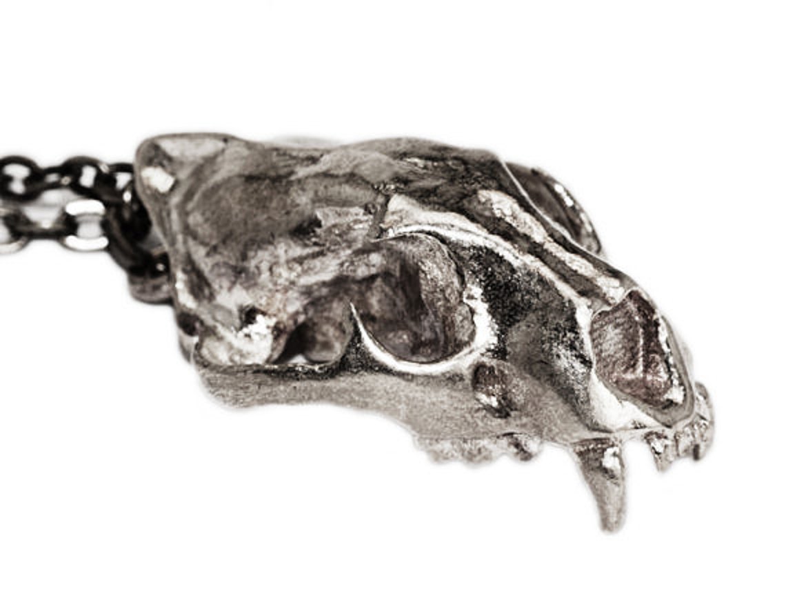 Cougar Necklace Cougar Skull Pendant Science Jewelry Animal Etsy