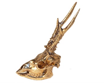 Brass Deer Head Faux Deer Head 3D Printed Skull Art