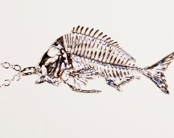 Porgy Fish Skeleton Pendant | Porgy Fish Pendant | Fish Pendant | Fish jewelry skeleton
