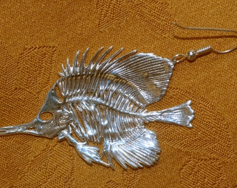Fish Skeleton Earrings | Butterfly Fish Earrings | Fish Jewelry | Coral Reef Jewelry