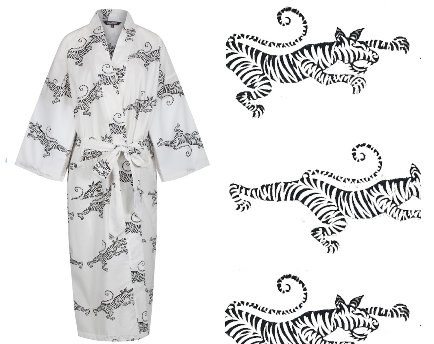 long cotton kimono dressing gown