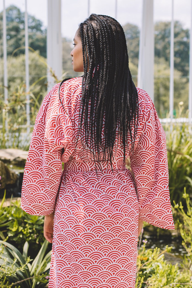 Women's Kimono Robe Cotton Dressing Gown Boho Cotton | Etsy