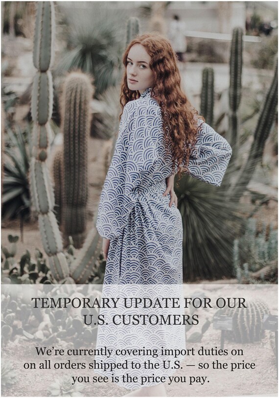 white christmas dresses Handmade Batik Robe/ Kimono, Blue Stone, Hand Dyed, 100% Cotton – Kasih  Co-op main image 1