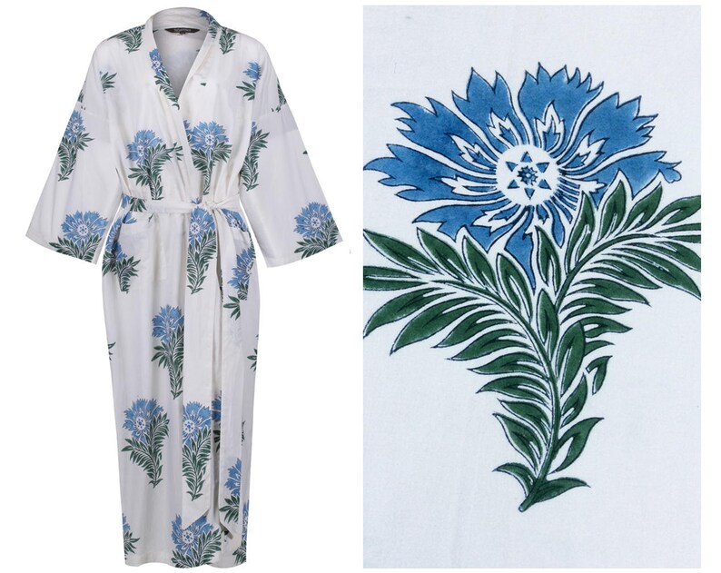 long cotton kimono dressing gown