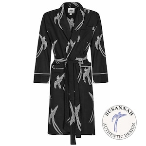 mens cotton lightweight dressing gown Men's Kimono - Blue Robe - Luxury Gift for Him - Japanese Style Loungewear Handmade crochet beach dress Alyssa Spa robe Linen is a natural Size:40L Coat - 34 Waist