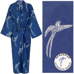 Susannah Cotton "Outlet" Kimono Robe Yukata Bademantel - Handbedruckter 100 % leichter Baumwoll-Kimono-Bademantel für Frauen - Damen-Yukata