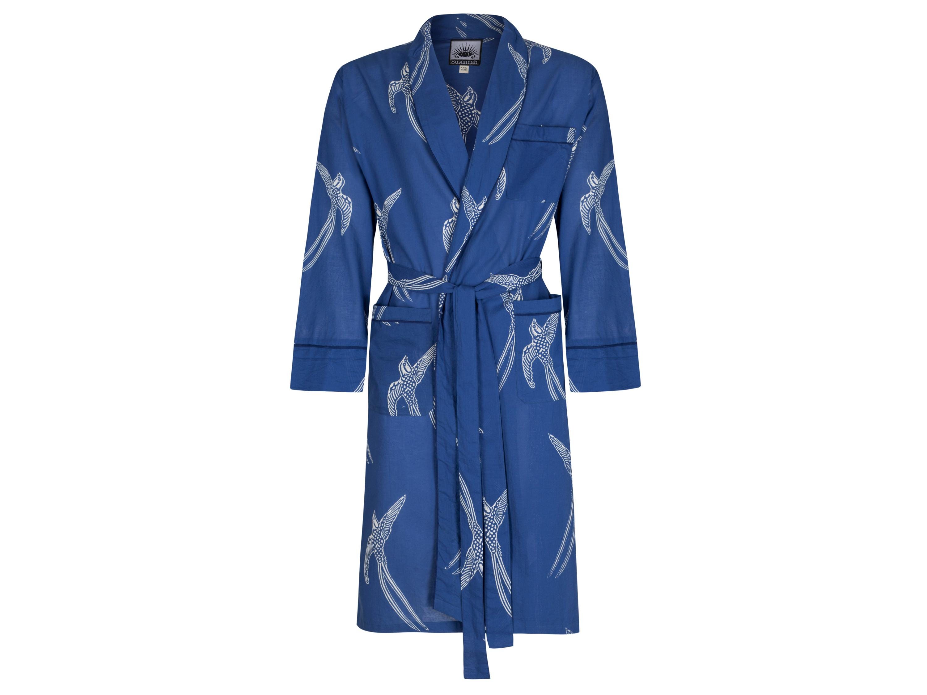 mens lightweight summer dressing gown Lightweight Men's Bathrobe - Pacific