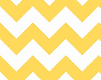 Half Yard - Large Chevron Yellow,  Riley Blake,  Yellow, White, Quilting Cotton Fabric, fabric Sale, Cotton Fabric, Destash, Zig Zag