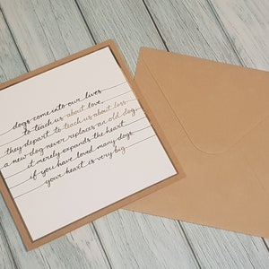 Carte De Sympathie De Chien De Citation Faite A La Main De Etsy
