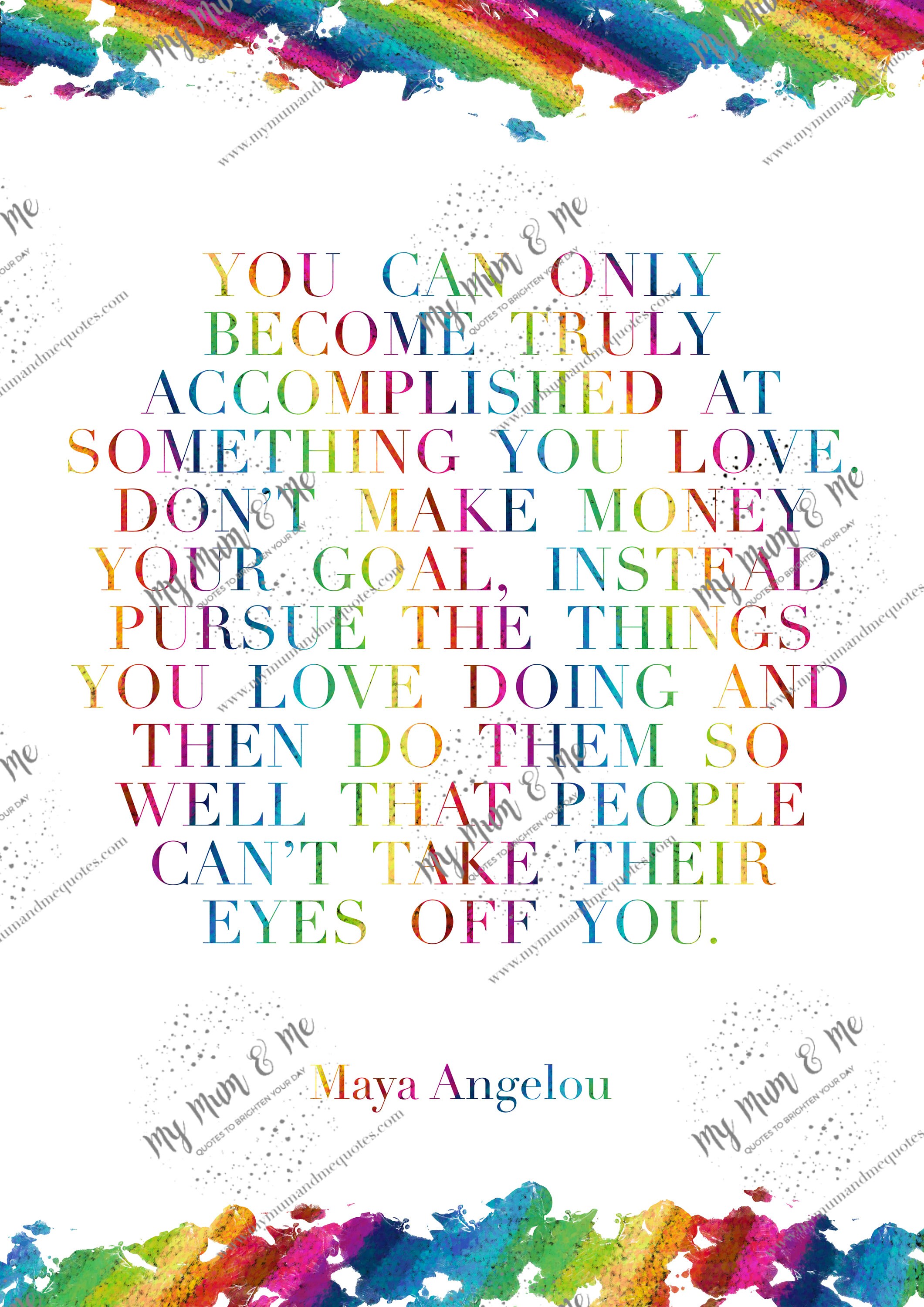 Maya Angelou Rainbow Quote Print - Quotation Print, Inspirational Wall Art