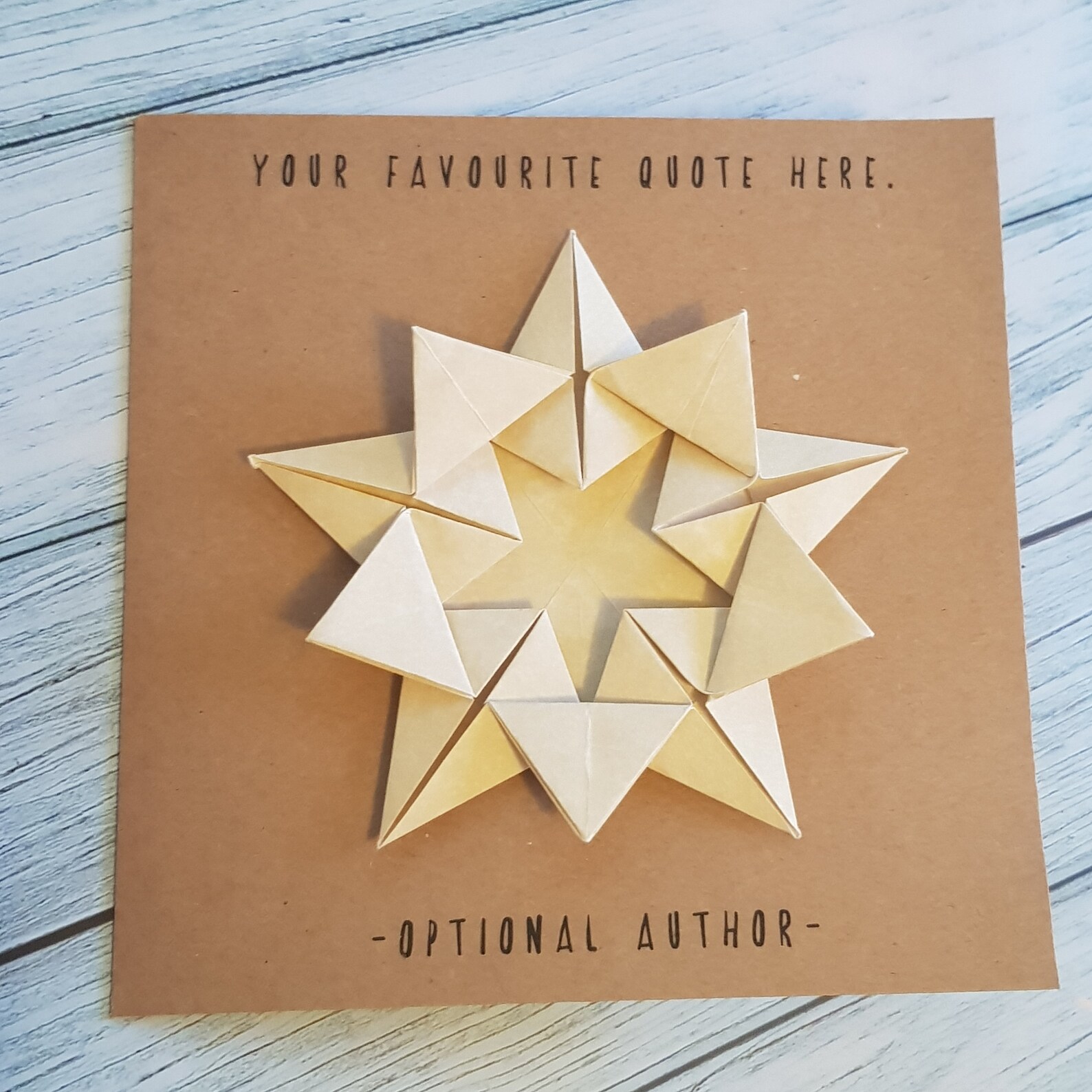 Personalised Custom Origami Quote Card Choose Your Favourite Etsy UK