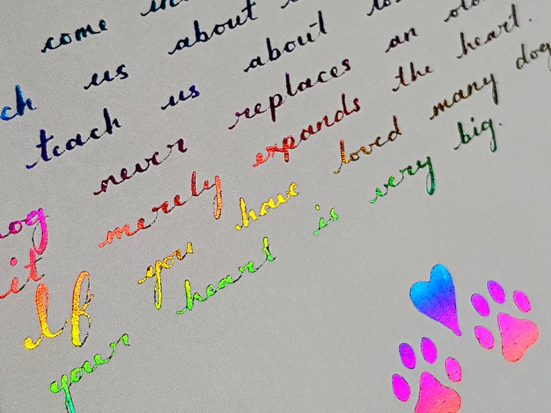 Dog Sympathy Card Dogs teach us about love and loss Handmade Quotation Card Pet Bereavement Support