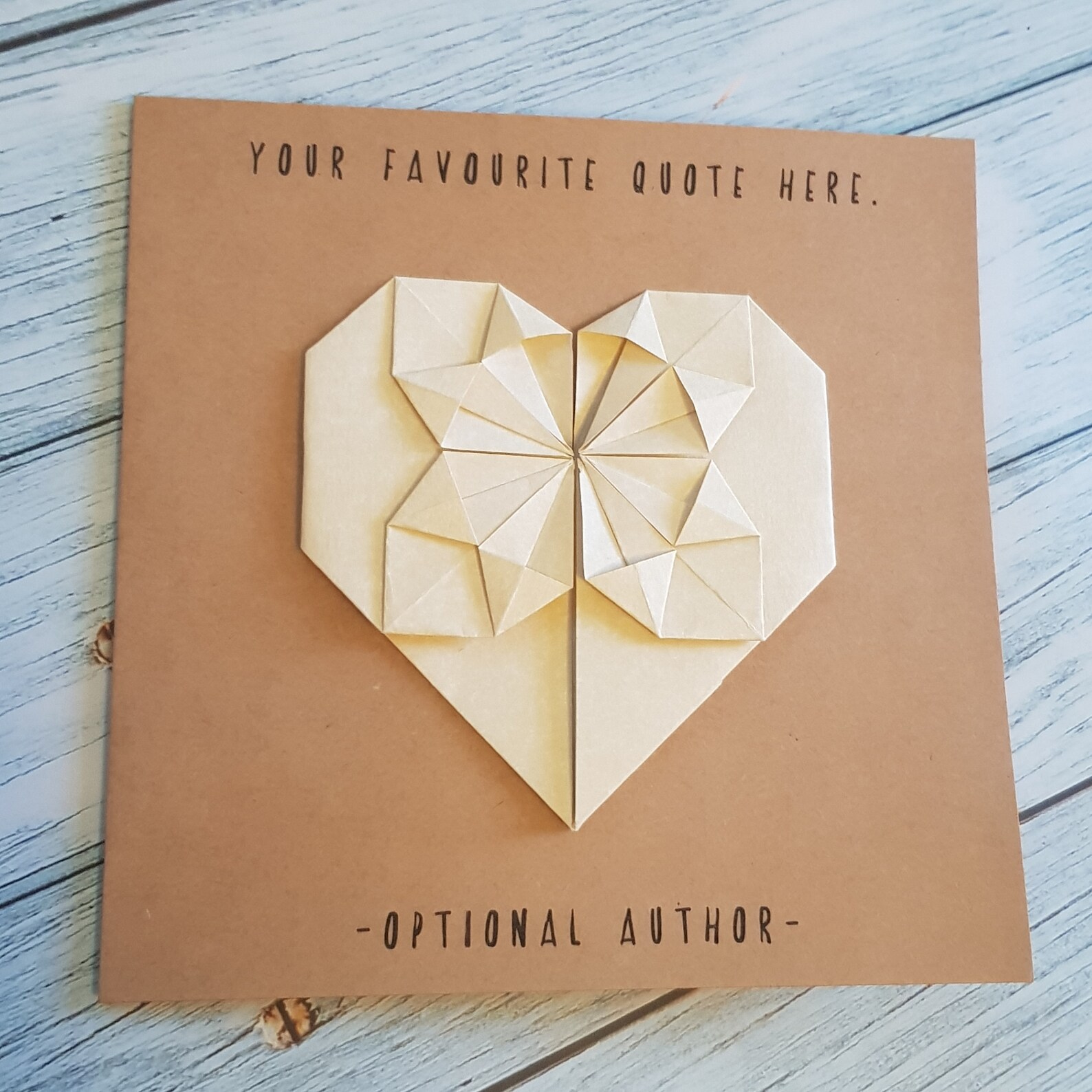 Personalised Custom Origami Quote Card Choose Your Favourite Etsy UK