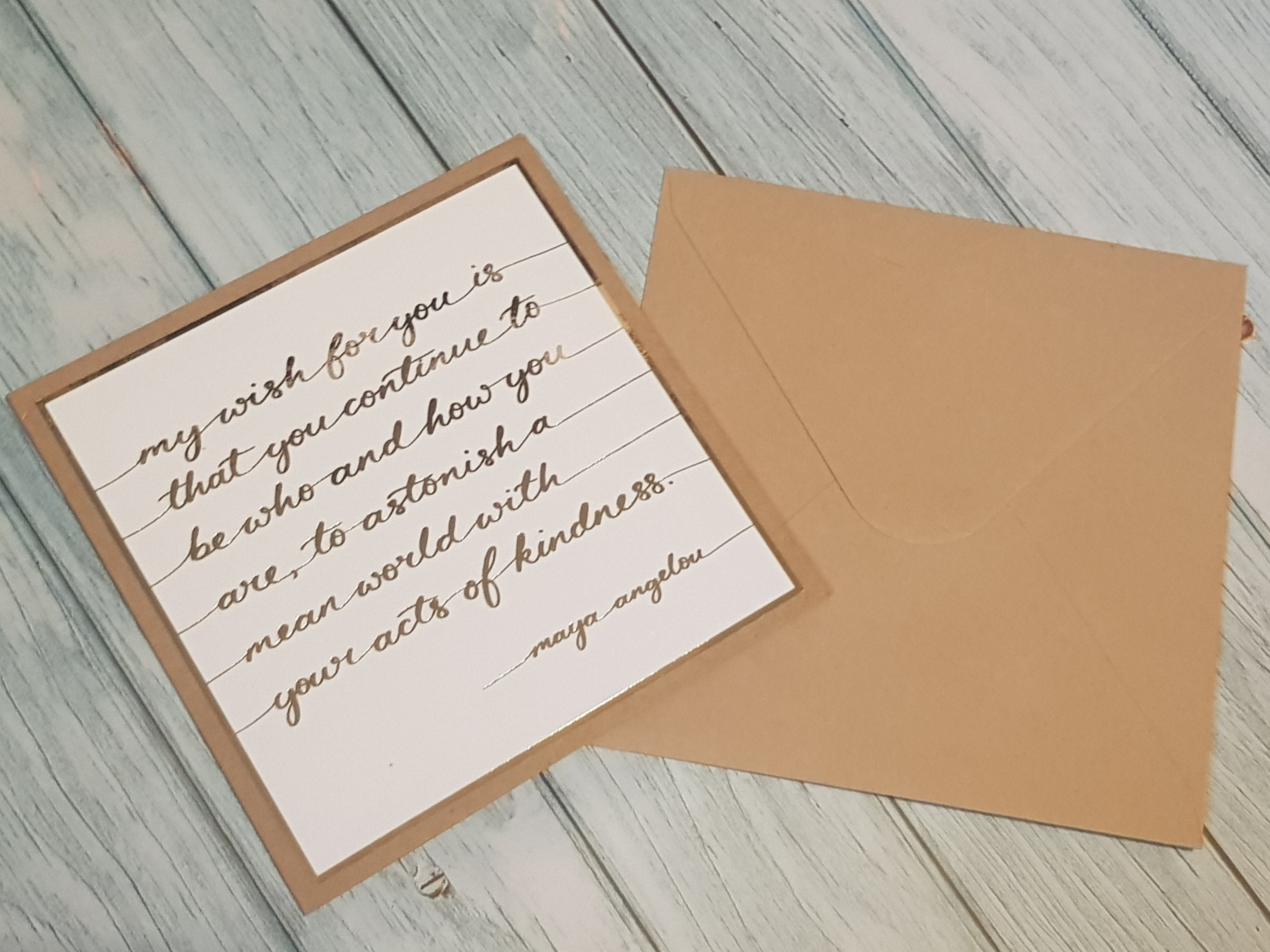Carte De Vœux Maya Angelou Citation Faite A La Main Etsy Canada
