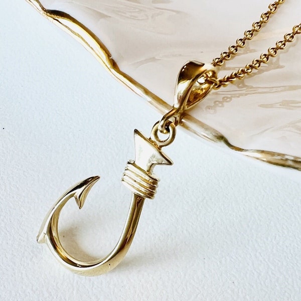 Fish Hook Pendant Etsy