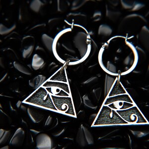 Tribal Egyptian 925 triangle necklace Molax Chopa Tribe Safiya Silver Pyramid Eye of Horus pendant Sterling Silver all seeing eye pendant