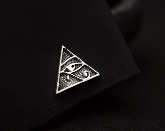 Tribal Egyptian 925 triangle necklace Molax Chopa Tribe Safiya Silver Pyramid Eye of Horus pendant Sterling Silver all seeing eye pendant