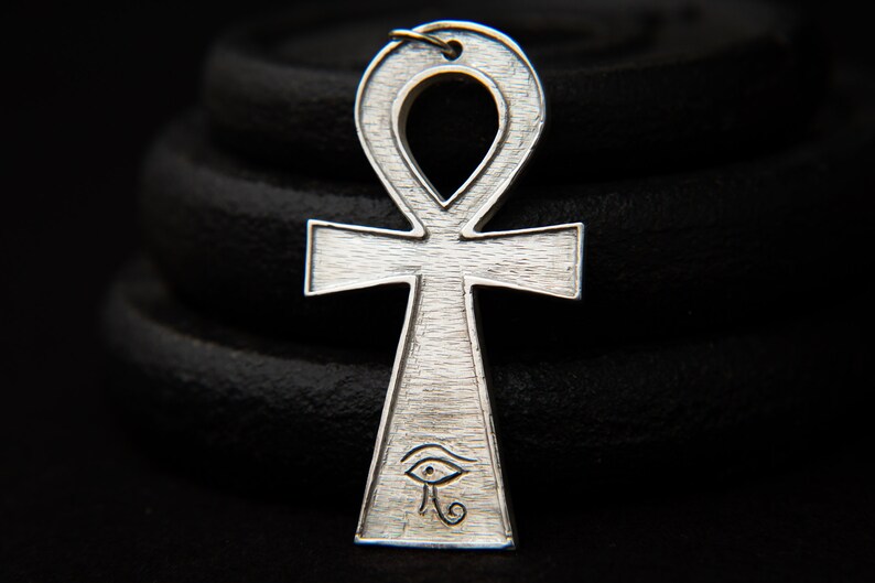 Adom Large 925 Sterling Silver Ankh Pendant With Eye Of - Big Silver Ankh Pendant