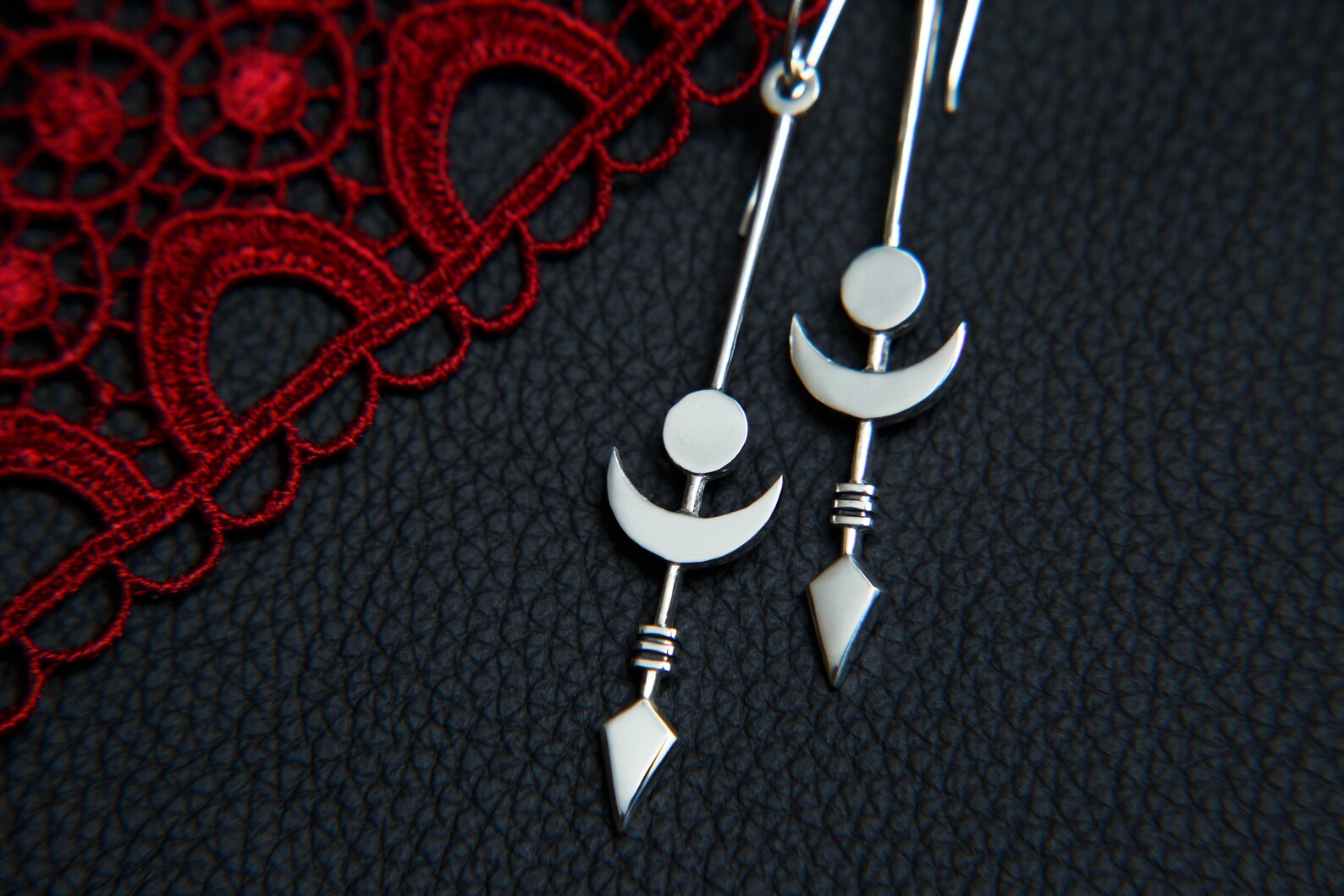 Moonlit Echoes Silver Earrings