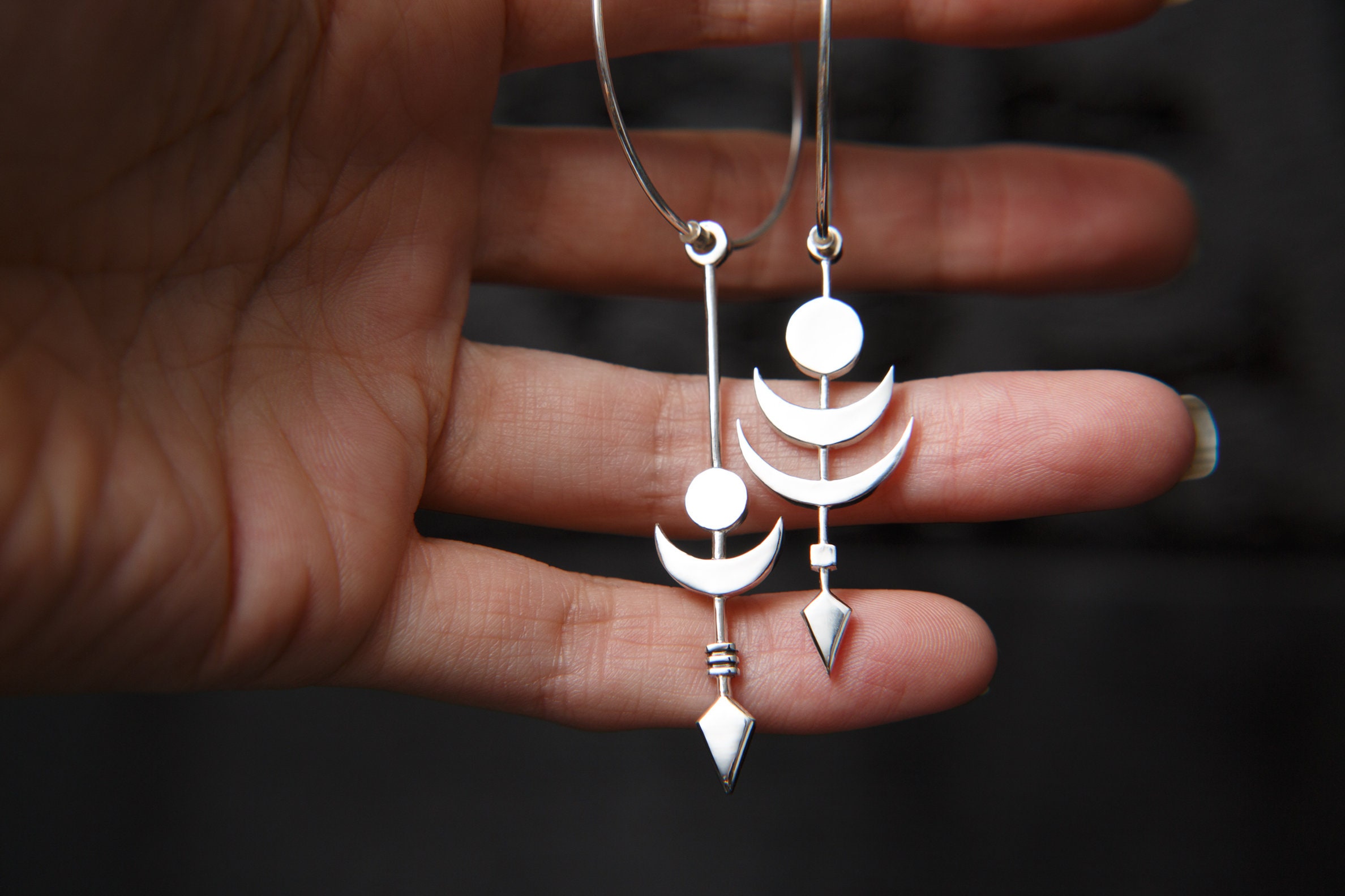 Cosmic Twilight and Midnight Eclipse Mismatched Moon Hoop