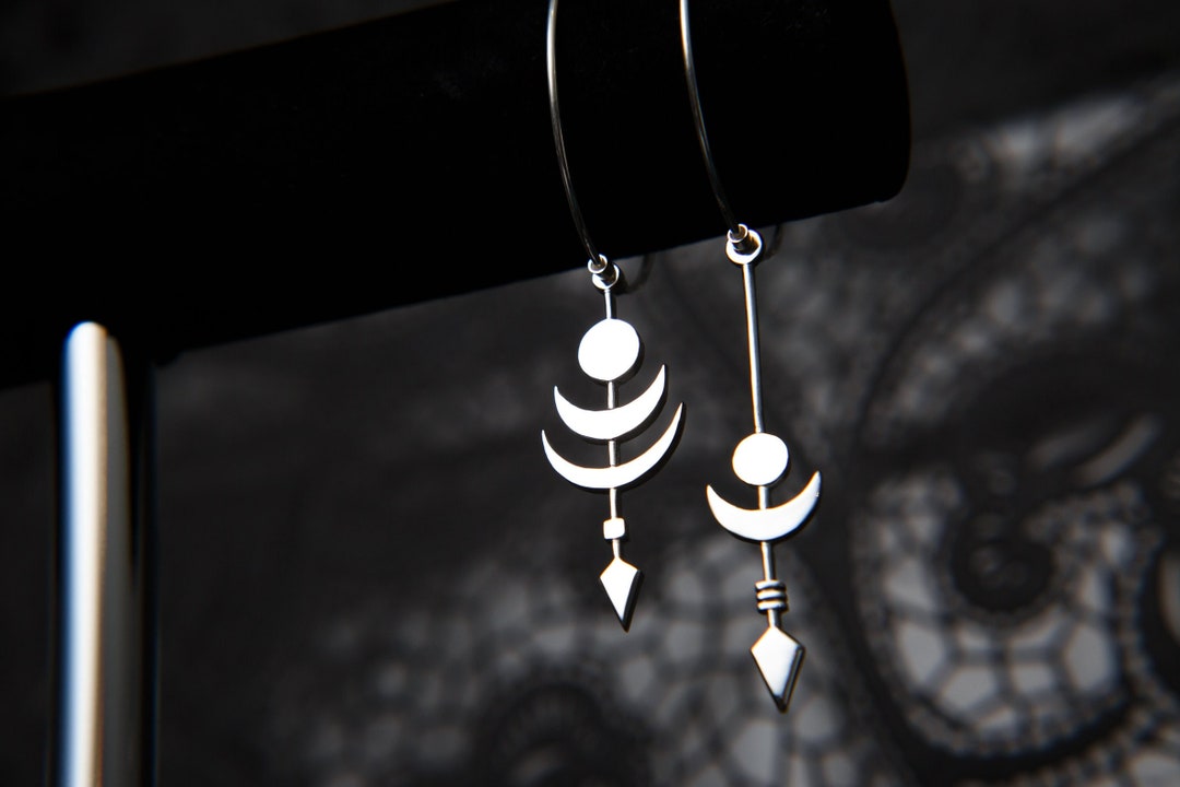 Cosmic Twilight and Midnight Eclipse Mismatched Moon Hoop