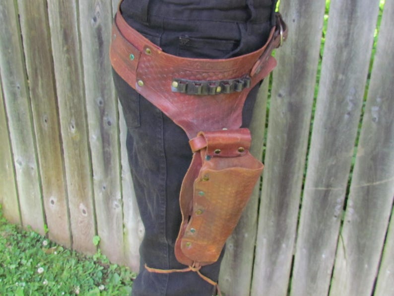 Vintage 1950's Leather Gun Holster Toy Gun Belt Western Etsy