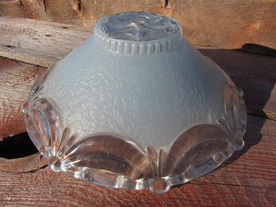 Vintage 1930 S Art Deco Light Blue Glass Light Shade