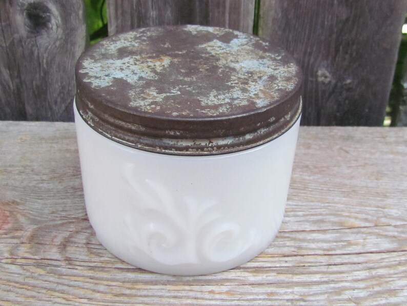 Vintage 1930's Woodbury Cold Cream Milk Glass Jar with Tin Etsy