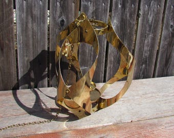 Vintage 1970's MCM Gold Metal Candle Holder/Chandelier By Mascot International