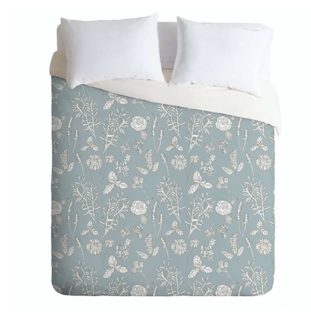 Duvet Cover Plant Therapy Pond Blue Floral flowers Etsy Nederland