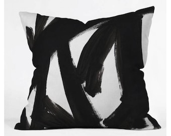Abstract Black and White Throw Pillow Cover | Modern Minimalist Pillow | Designer Accent Cushion | Contemporary Home Decor | Neutral Living