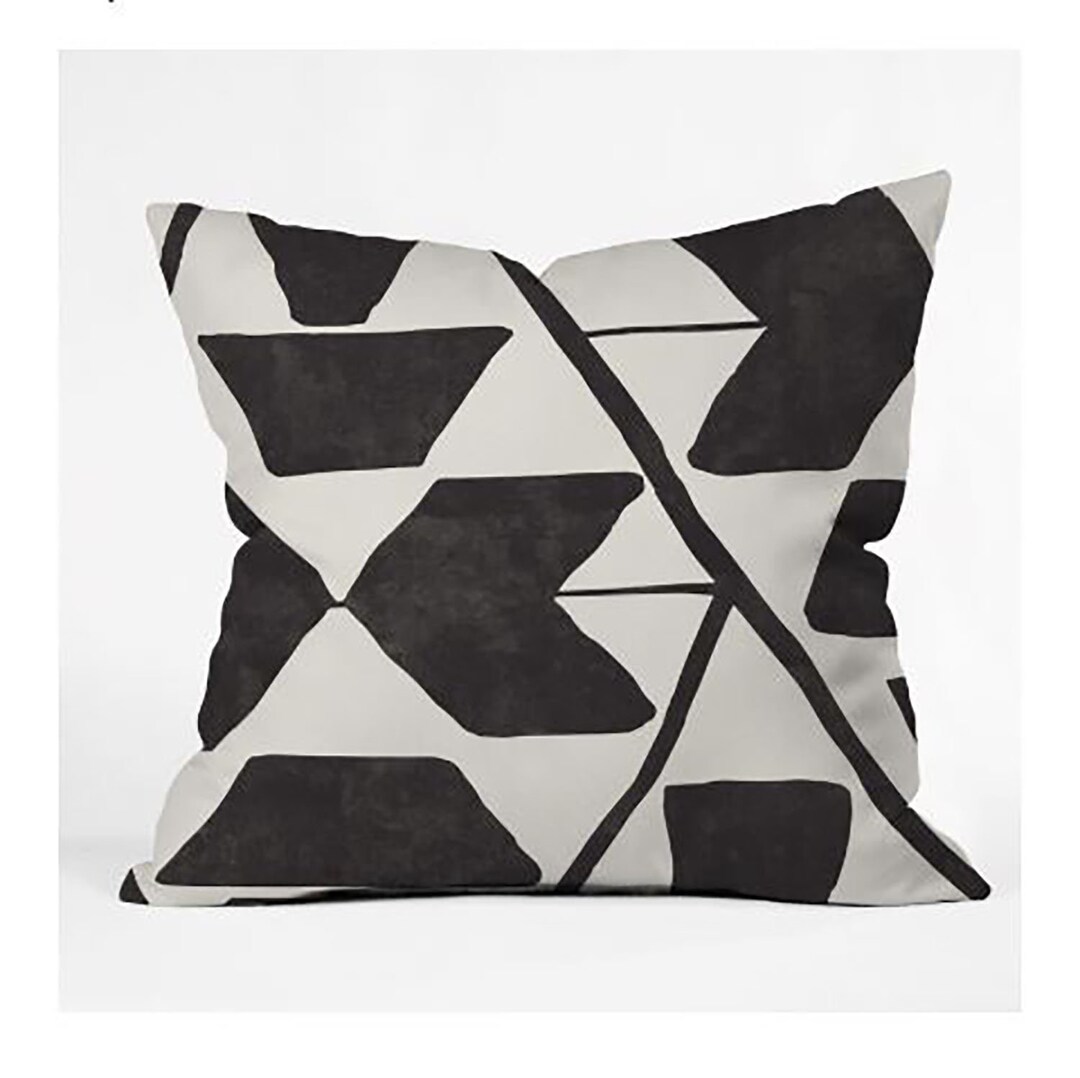 Throw Pillow, Black and OffWhite, Southwest design, modern, contemporary, geometric, home decor