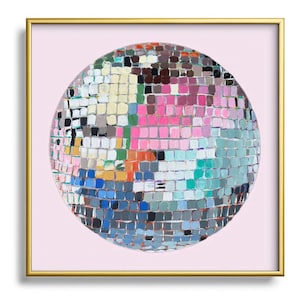 Art Print, Disco Ball Art, Framed Art Print, Natalie Baca, Retro Art, disco ball
