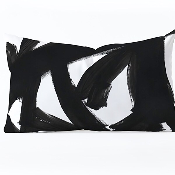 Black Lumbar Pillow Etsy