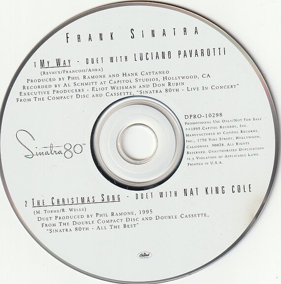 Items Similar To Frank Sinatra 80th My Way The Christmas Song 1995 Promo Cd Single On Etsy etsy