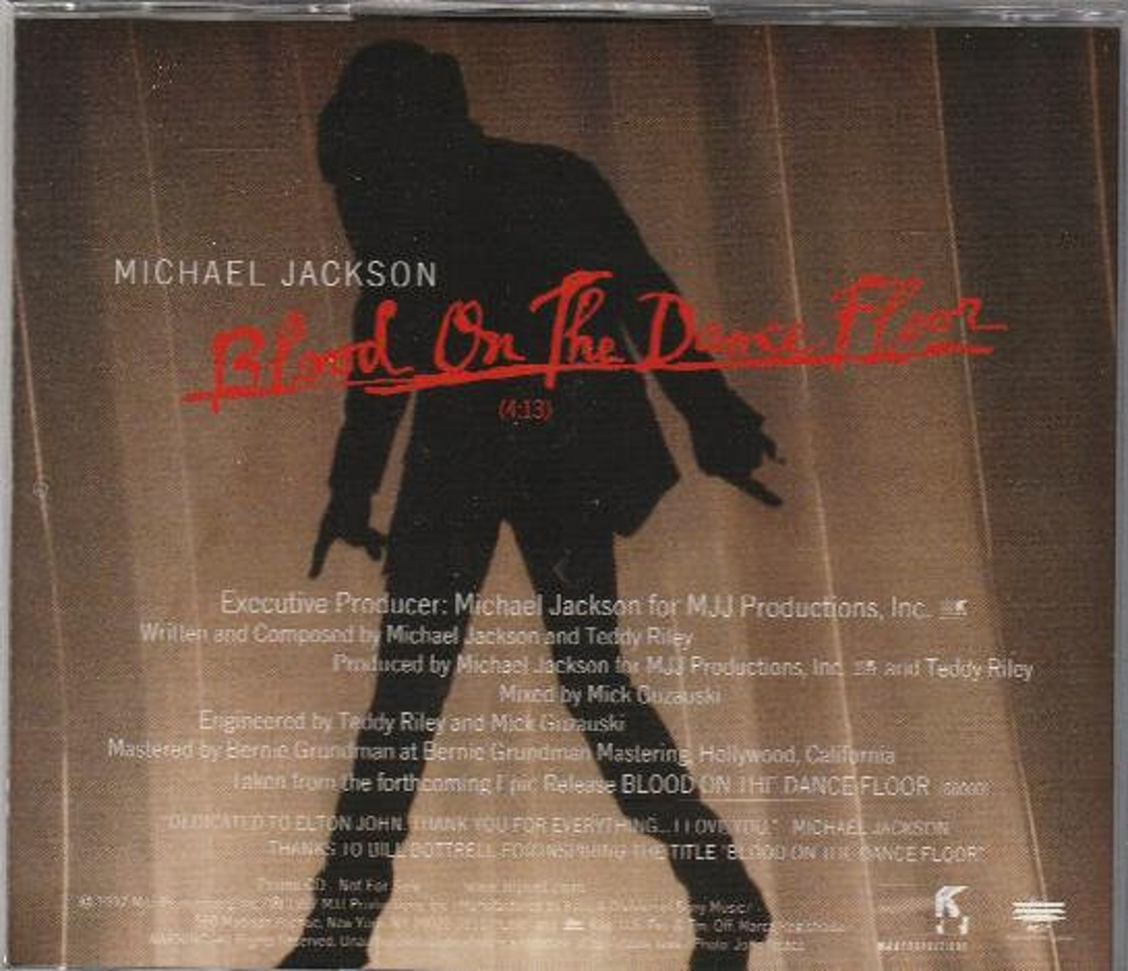 Michael Jackson Blood on the Dance Floor Rare US Promo Only CD 4:13 ...