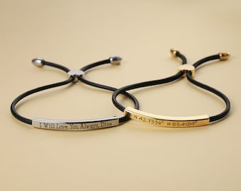 Personalized Adjustable Bar Bracelets, Customizable Initial Name Bracelet, Coordinate Cuff Bracelet, Bridesmaid Gift,Wedding,Birthday Gift