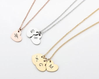Collar con inicial de corazón delicado: joyería personalizada para dama de honor