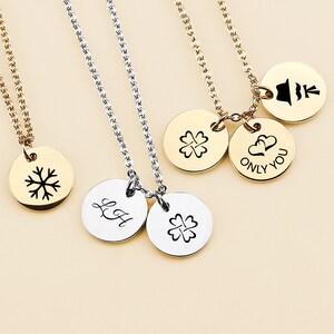 Personalized Gold Disc Necklace: Initial Charm, Custom Jewelry