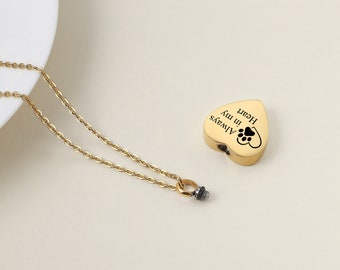 Personalized Cremation Urn Necklace: Engraved Pet Memorial Ashes Keepsake
