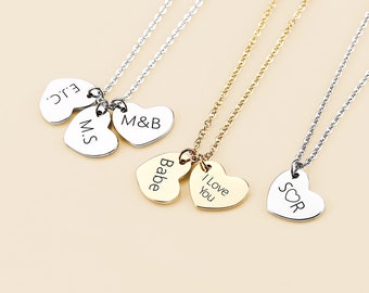 Heart Initial Necklace, Girls Dainty Initial Name Necklace, Tiny Heart Letter Necklace, Flower Girl Necklace, Personalized Jewelry