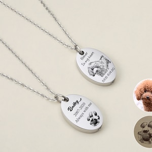 Cremation Of Ashes Memorial Jewelry Necklace Personalized Pet Portrait Urn Necklace Jewelry Necklace Memorial Gift Pet Ashes Necklace