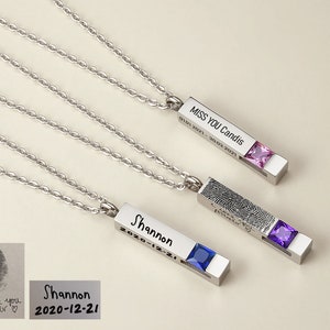 Personalized Cremation Urn Necklace, Custom Handwriting, Fingerprint, Pet Ashes Memorial